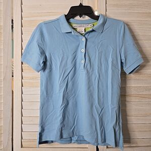 Womens Short Sleeve Polo Shirt S Blue Business Casual Rugby Golf Gretchen Scott